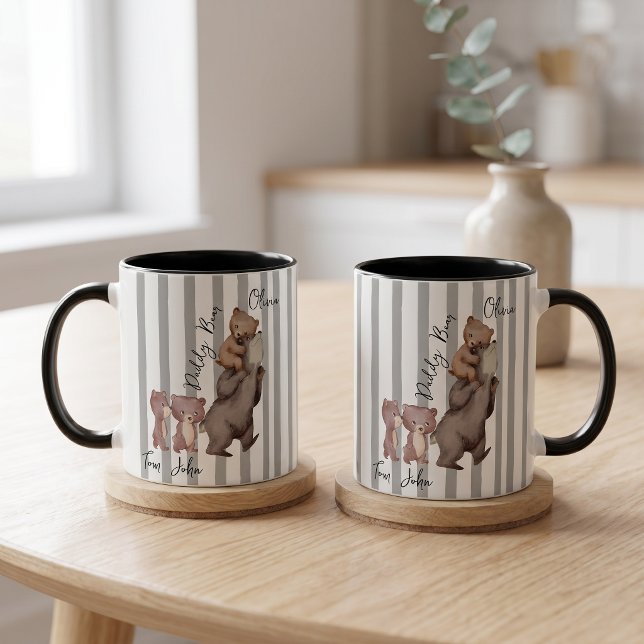 Stripe Daddy Bear Father's Day Gift For Dad Mug (Creator Uploaded)