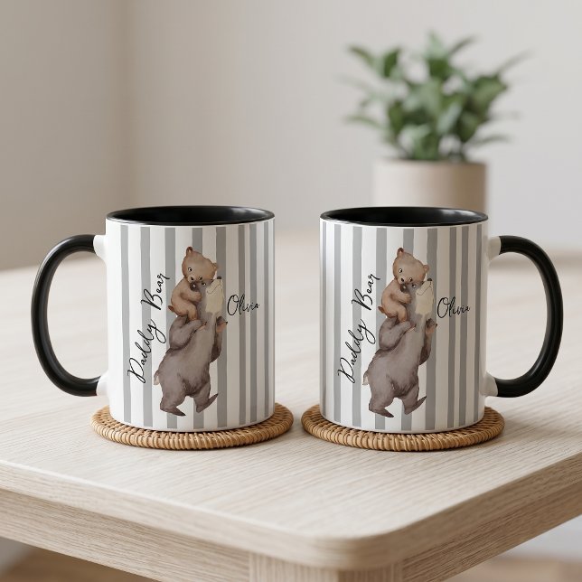 Stripe Daddy Bear Father's Day Gift For Dad Mug (Creator Uploaded)