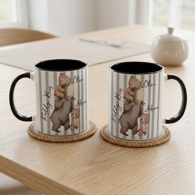 Stripe Daddy Bear Father's Day Gift For Dad Mug (Creator Uploaded)