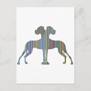 Stripe Dane Pair Postcard