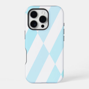 Stripe Design in Light Blue and White iPhone 16 Pro Case
