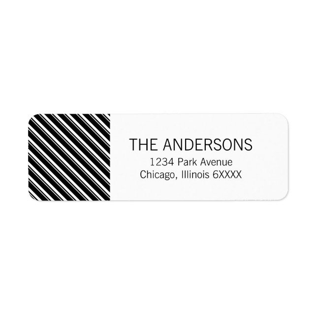 Stripe For Winter Snow Globe Holiday Address Label (Front)