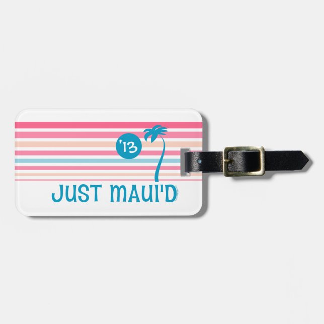Stripe Just Maui'd Luggage Tag (Front Horizontal)