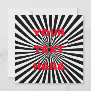Stripe optical illusion your text here card black 
