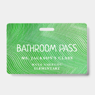 Stripe Pattern Back To School Bathroom Hall Pass   ID Badge