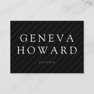 Stripe Pattern Black Business Card