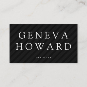 Stripe Pattern Black Business Card