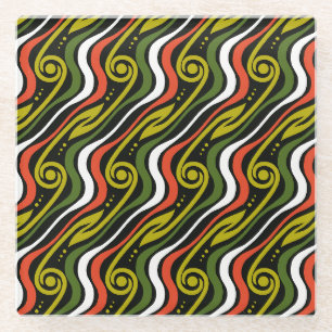 stripe pattern glass coaster