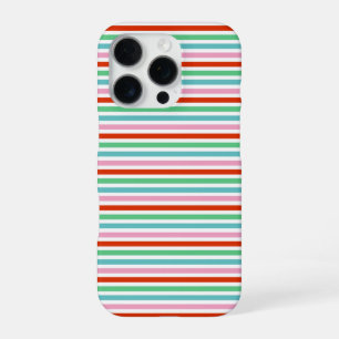 Stripe Pattern Modern Colorful Christmas Cheer iPhone 16 Pro Case