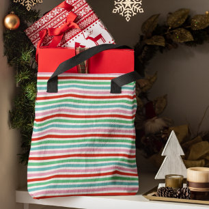 Stripe Pattern   Modern Colorful Christmas Cheer Tote Bag