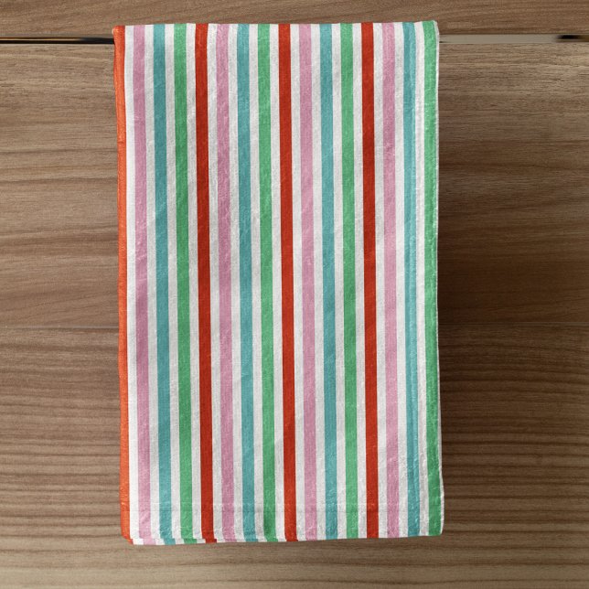 Stripe Pattern | Modern Colourful Christmas Cheer Hand Towel (Creator Uploaded)