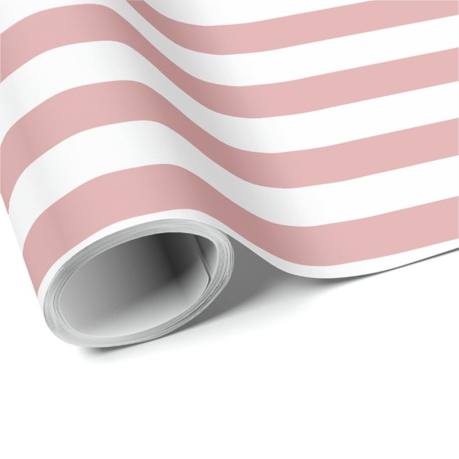 Stripe Pattern Pastel Pink Wrapping Paper (Roll Corner)