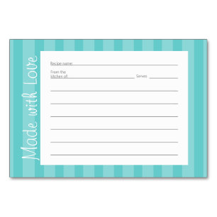 Stripe Pattern Recipe Cards