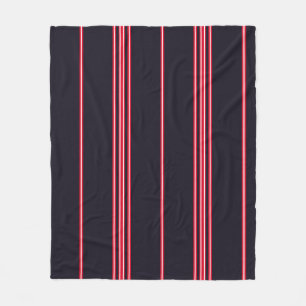 Stripe pattern with navy blue, white and red verti fleece blanket