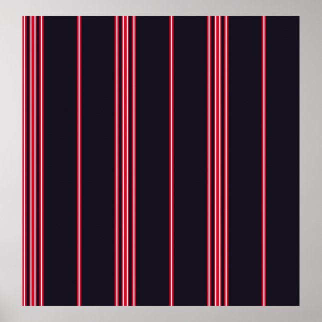 Stripe pattern with navy blue, white and red verti poster (Front)