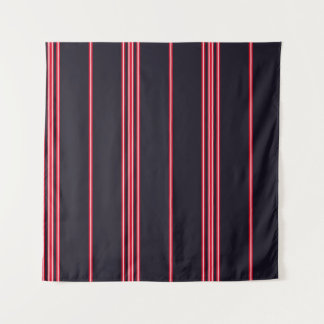 Stripe pattern with navy blue, white and red verti tapestry