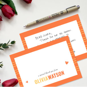 Stripe Personalised Name Thank You Appreciation Holiday Card