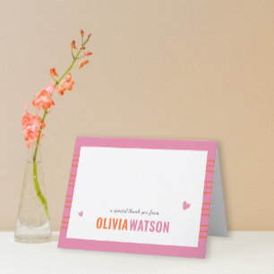 Stripe Personalised Thank You Appreciation Folded Holiday Card