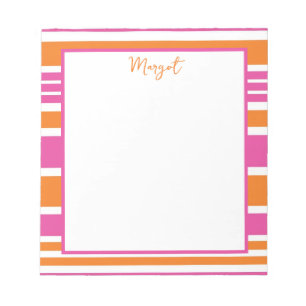 Stripe Pink and Orange Notepad