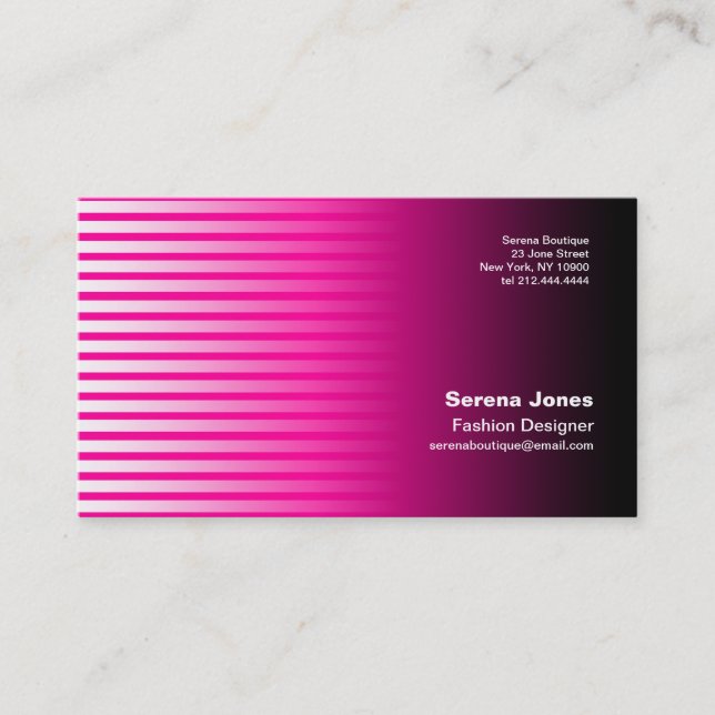 Stripe Pink Business Card (Front)