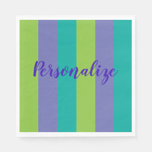 Stripe Teal, Purple Green Napkin