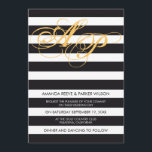 Stripe wedding invitation template black and white<br><div class="desc">Modern,  nautical,  chic custom invite. You can easily change the colour of initials by clicking on "customise it" button. Find matching stationery and more otpions in our shop: http://www.zazzle.co.uk/designbyredline/gifts?cg=196521080171907543</div>