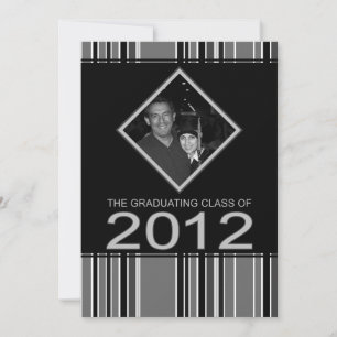 striped 2012 graduation announcement