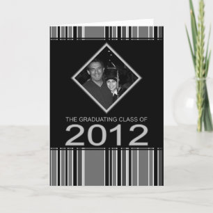 striped 2012 graduation announcement