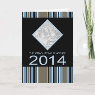striped 2014 graduation announcement