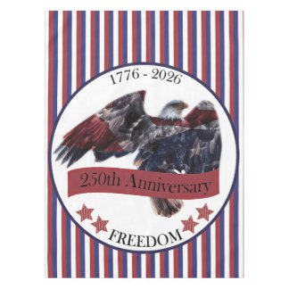 Striped 250th Anniversary Eagle Independence Day Tablecloth