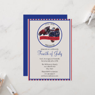Striped 250th Anniversary Eagle Party Invitation
