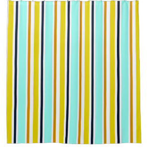 Striped abstract background with colour stripes. V Shower Curtain
