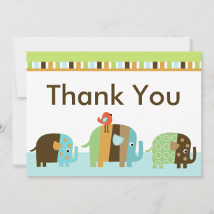 Striped African Elephant Thank You Card