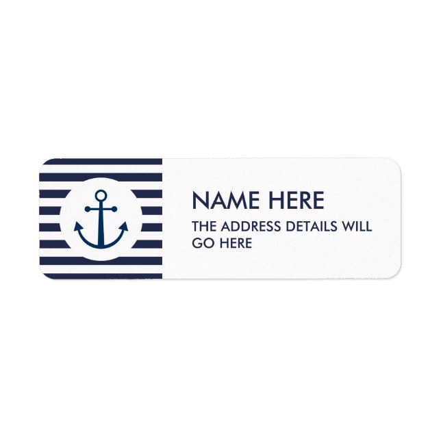 Striped anchor address label (Front)