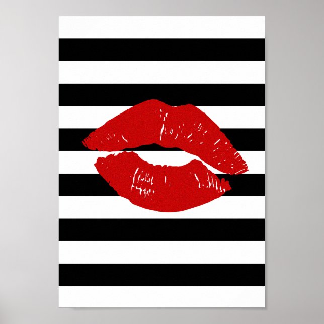 striped and lip,pretty,lovely,poster poster (Front)