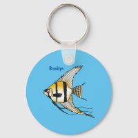 Striped angelfish cartoon illustration