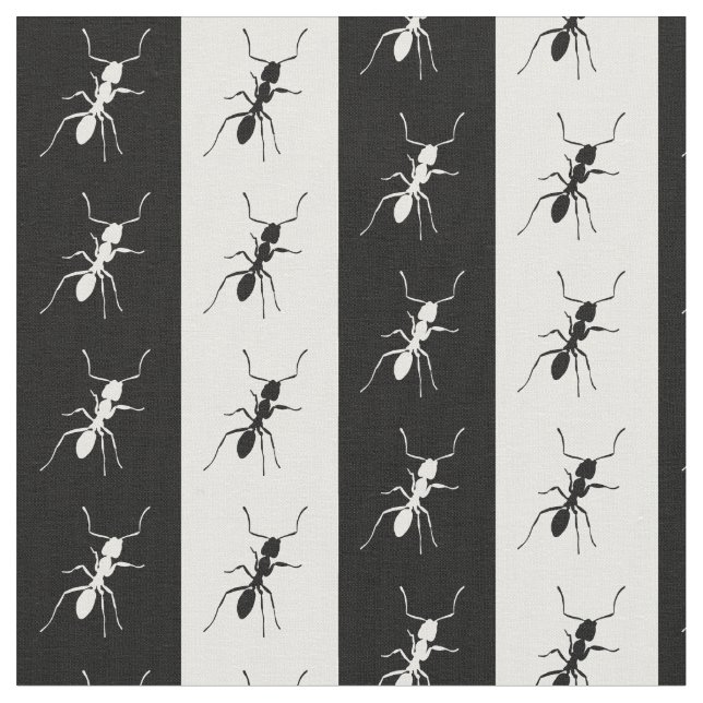 Striped Ants, Black and White Fabric (Close Up)