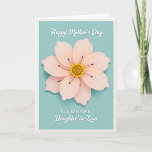 Striped Aqua Flower Beauty Card