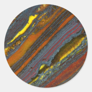 Striped Australian Tiger Eye Classic Round Sticker