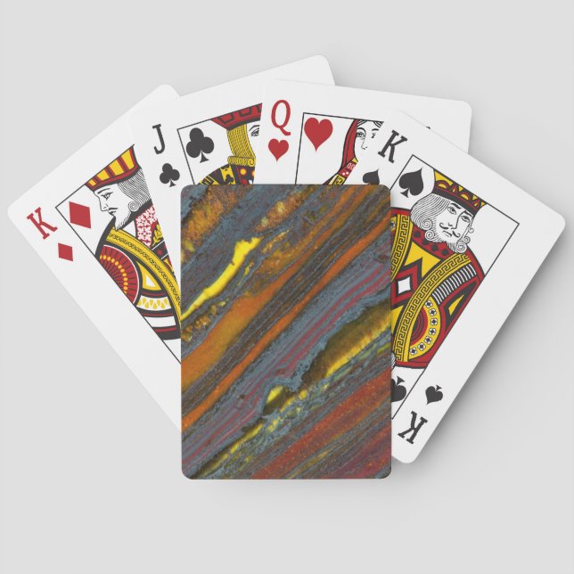 Striped Australian Tiger Eye Playing Cards (Back)