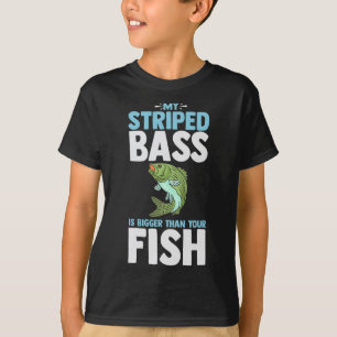 Striped B Fishing Funny Fish Atlantic Rockfish  T-Shirt