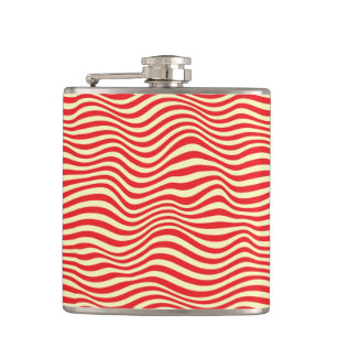 Striped background hip flask