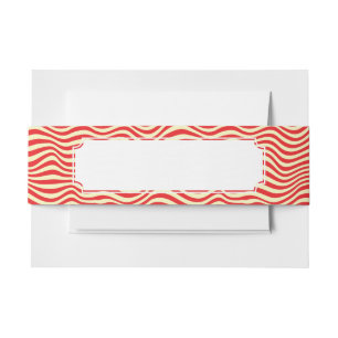 Striped background invitation belly band