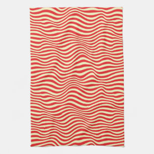 Striped background tea towel