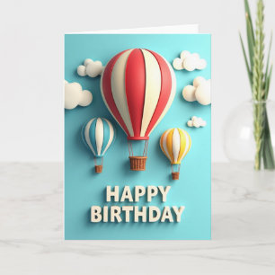 Striped Balloon Birthday Card
