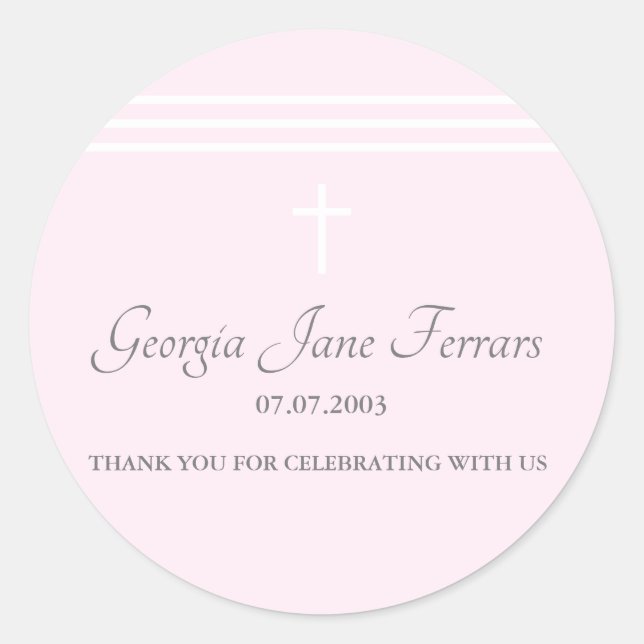 Striped baptism sticker (Front)