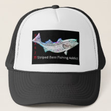 Striped Bass Fishing Addict Trucker Hat