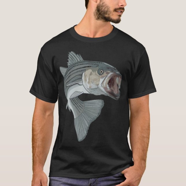 striped bass fishing T-Shirt (Front)
