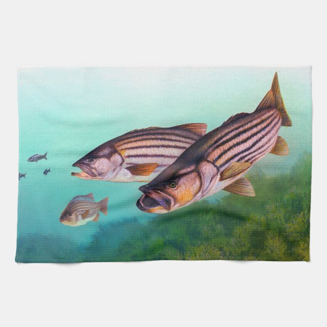 Striped Bass Tea Towel (Horizontal)