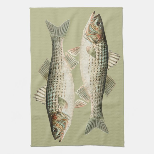 Striped Bass Twins Towel (Vertical)